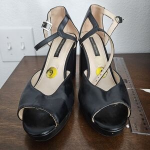 French Connection Black Peep Toe Heels - Size 9